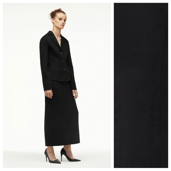 NWT. Zara/Narciso Rodriguez Limited Edition Wool Blend Black Maxi Skirt. Size L.